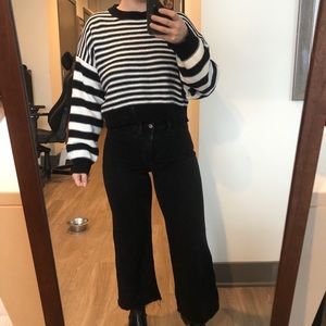 Striped crop sweater